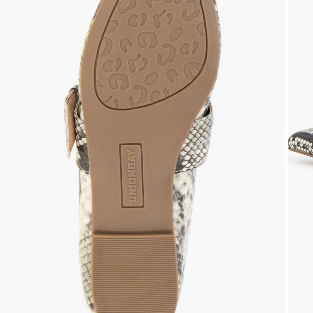 Unionbay Snakeskin Mary Jane Flats Pointed Toe Grommet Buckle Women’s Shoes 8.5 - Picture 9 of 10